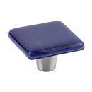 34-SPS - Ice Glass - 1.5" Square Knob - Sapphire Silk