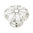 Precious Inlays - 1 3/8" Cabinet Knob - White Mother-of-Pearl/ Polished Nickel