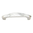 Precious Inlays - 4" Cabinet Pull - White Mother-of-Pearl/ Polished Nickel