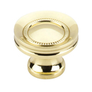 M290 PB - Somerset - 1.25" Button Faced Knob - Polished Brass