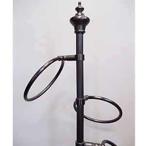 49" Four Ring Reeded Floor Towel Stand - Oil Rubbed Bronze