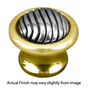 Vicenza - Marani Waved - 3/4" Cabinet Knob - Polished Gold/ Antique Silver