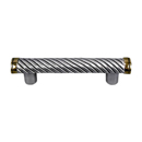 K1022-AS/PG - Sanzio Wavy Lines 3" cc Cabinet Pull - Antique Silver/ Polished Gold